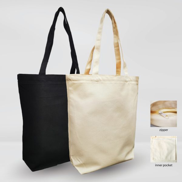 Big Canvas Zipper Tote Bag 12oz