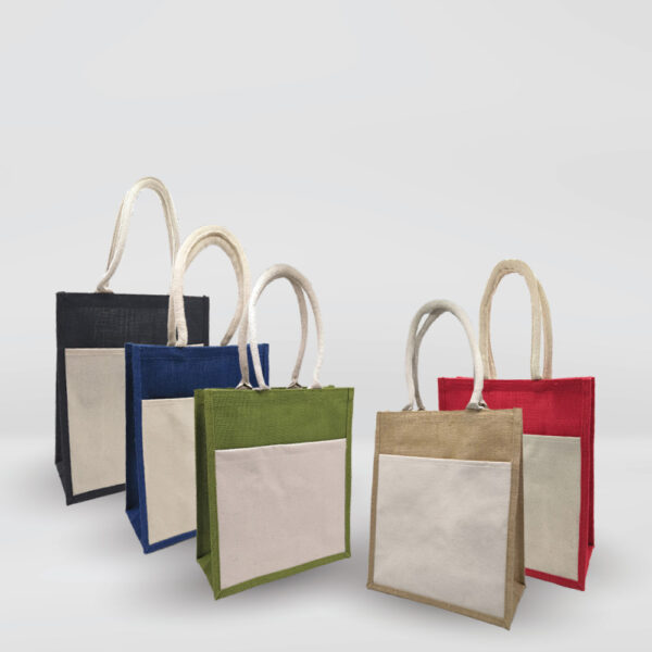 Medium Jute with Pocket Tote Bag