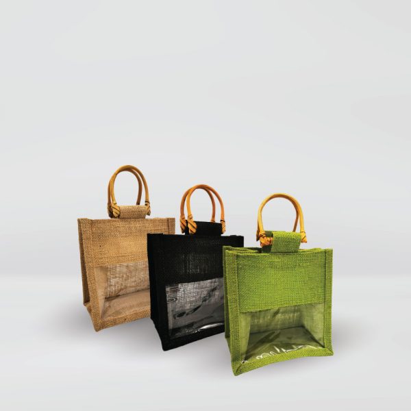 Mini Jute with Window Gift Bag