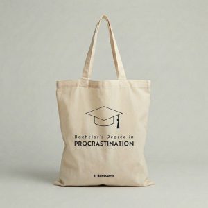 Graphic Printed Canvas Student Tote Bag
